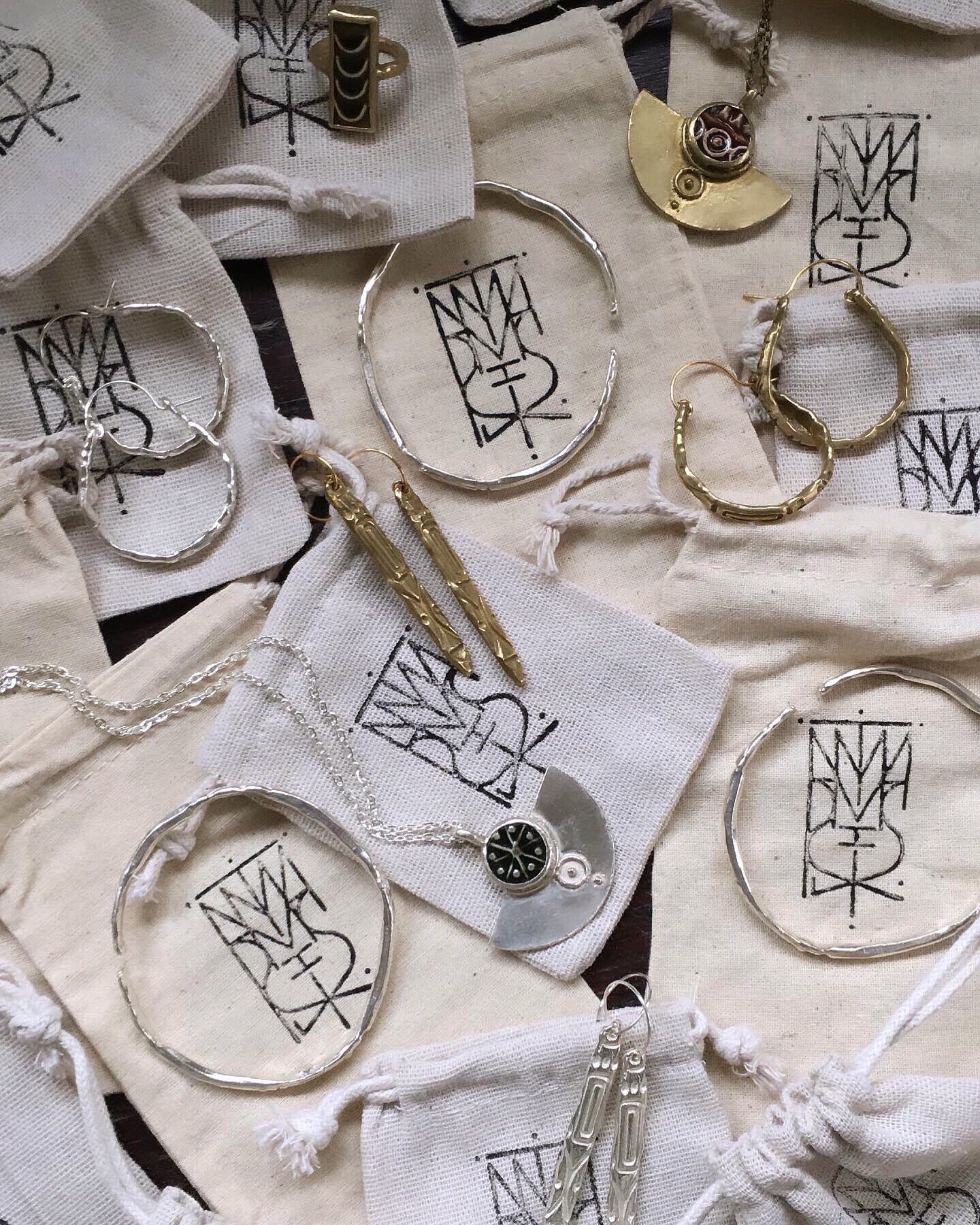 Solid Brass & Vintage Rust Red Glaze Stoneware ‘Cypher’ Ring