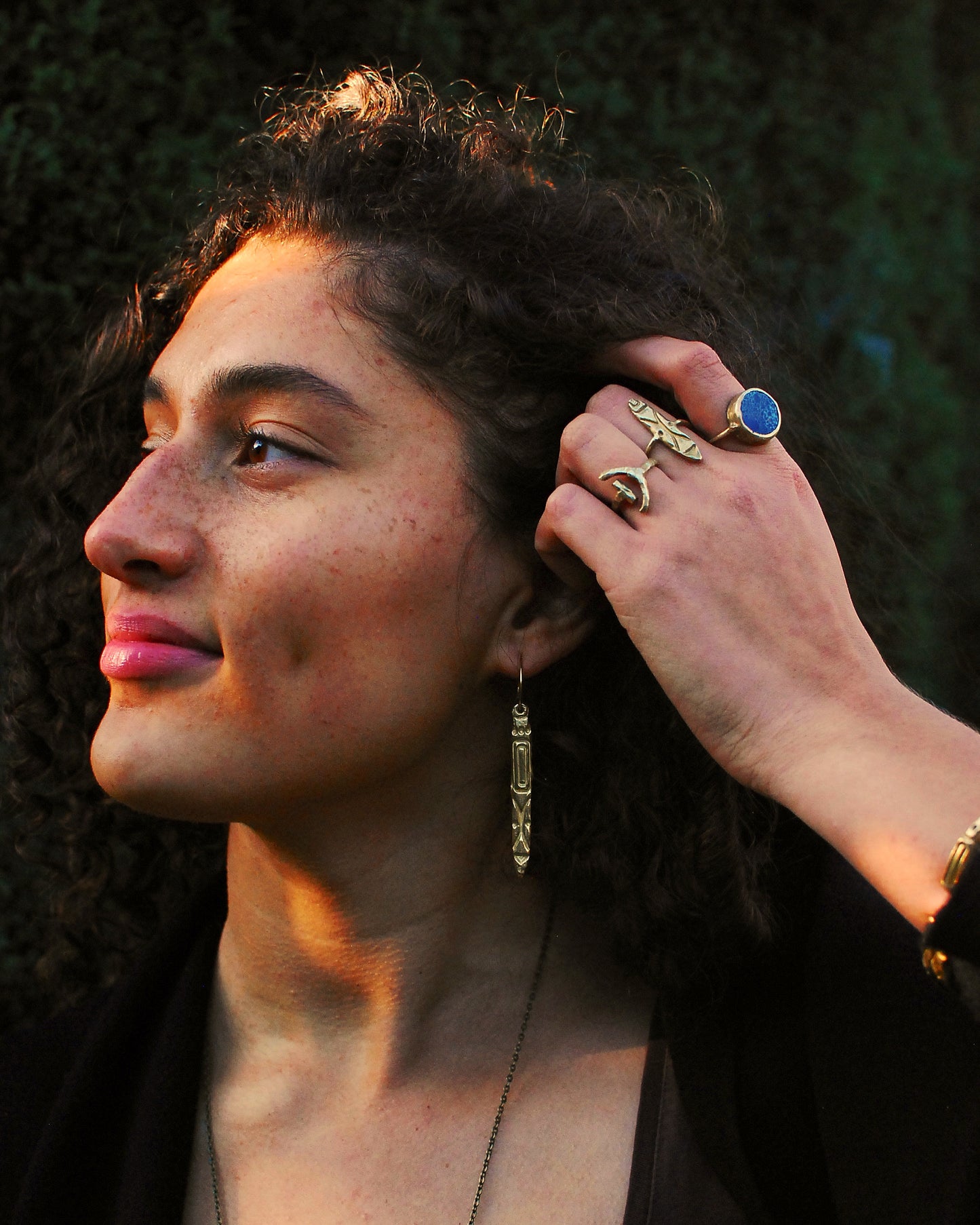 Solid Brass ‘Menhir Drop’ Earrings