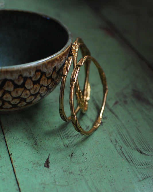 Solid Brass Adjustable ‘Menhir’ Bangle