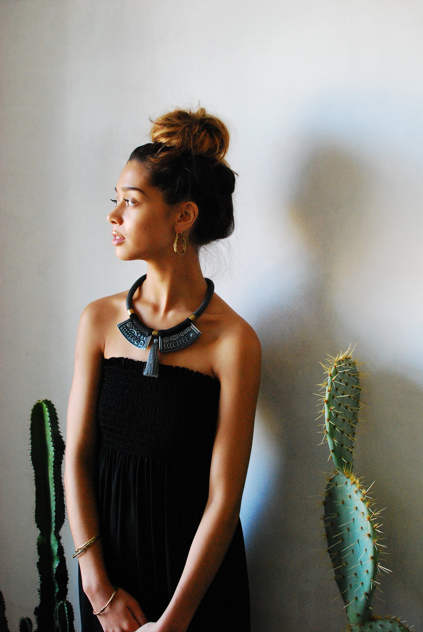 Vintage Stoneware ‘Cypher Arch’ Collar Neck Piece In Flint Grey Glaze