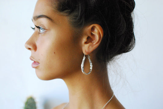 Solid Silver ‘Menhir Hoop’ Earrings