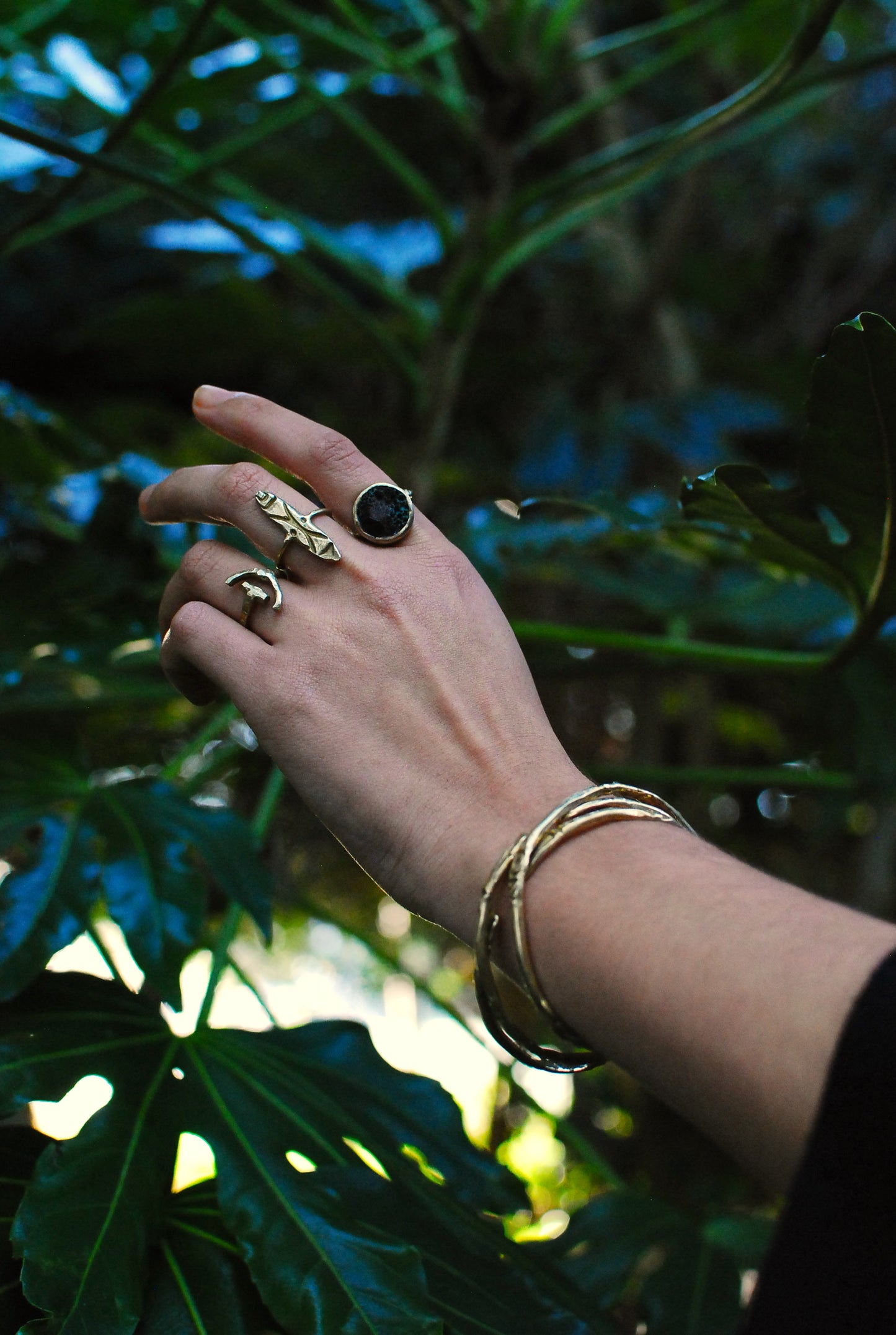 Solid Brass Adjustable ‘Menhir’ Bangle