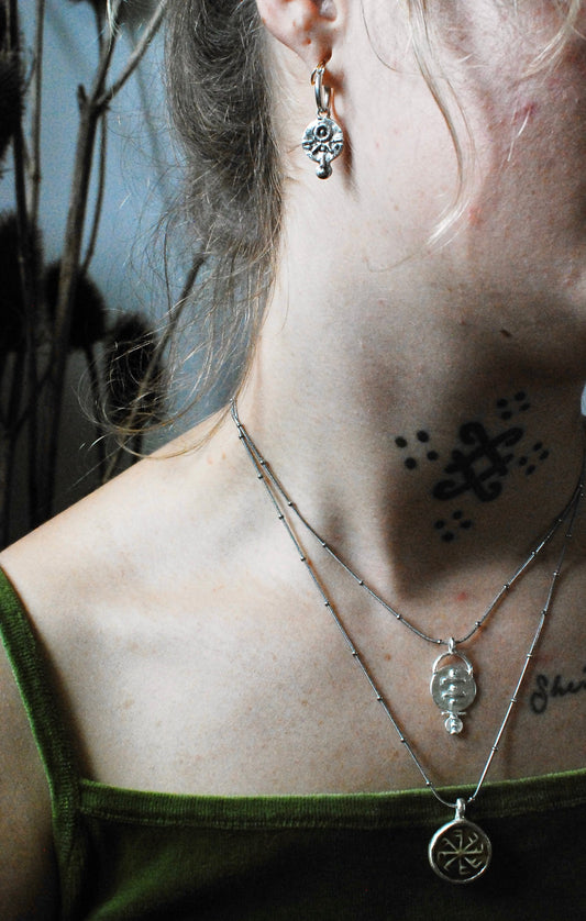 Solid Silver Mini ‘Eia’ Necklace On Stainless Steel Waterproof Chain