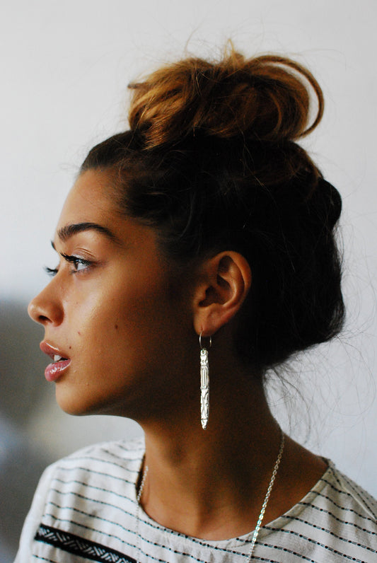 Solid Silver ‘Menhir Drop’ Earrings