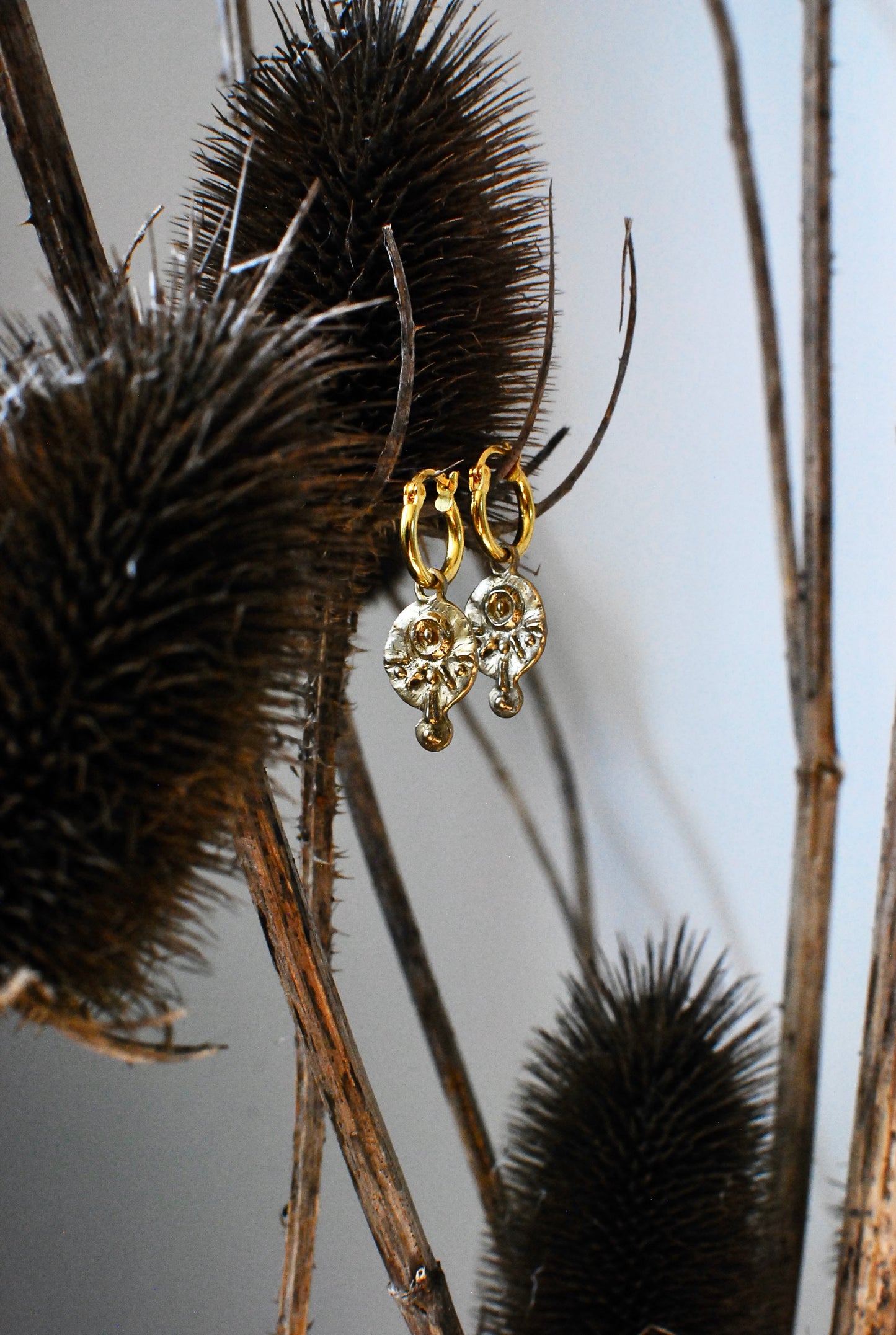 Solid Brass & Gold Morva Hoop Earrings