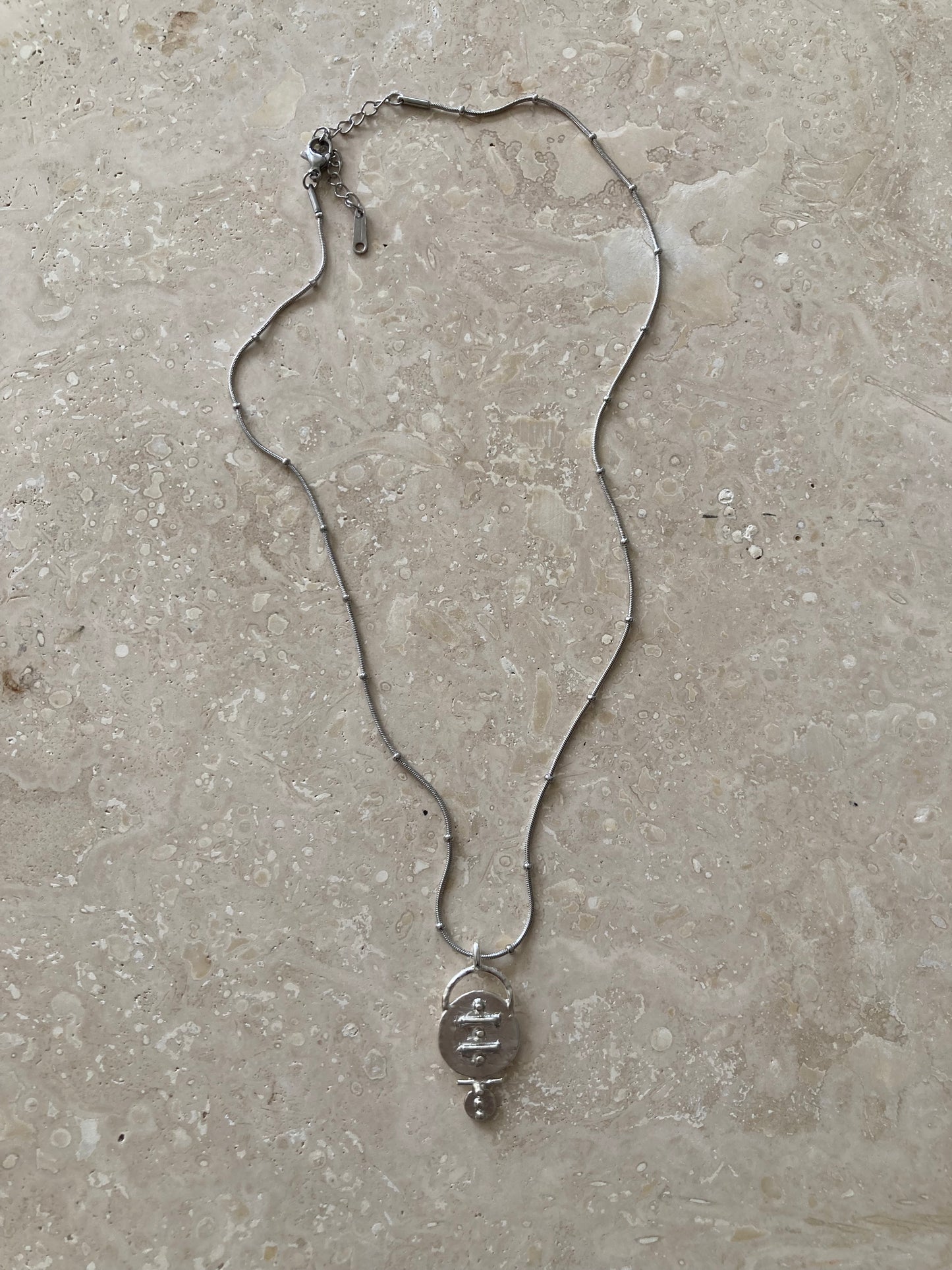 Solid Silver Mini ‘Eia’ Necklace On Stainless Steel Waterproof Chain