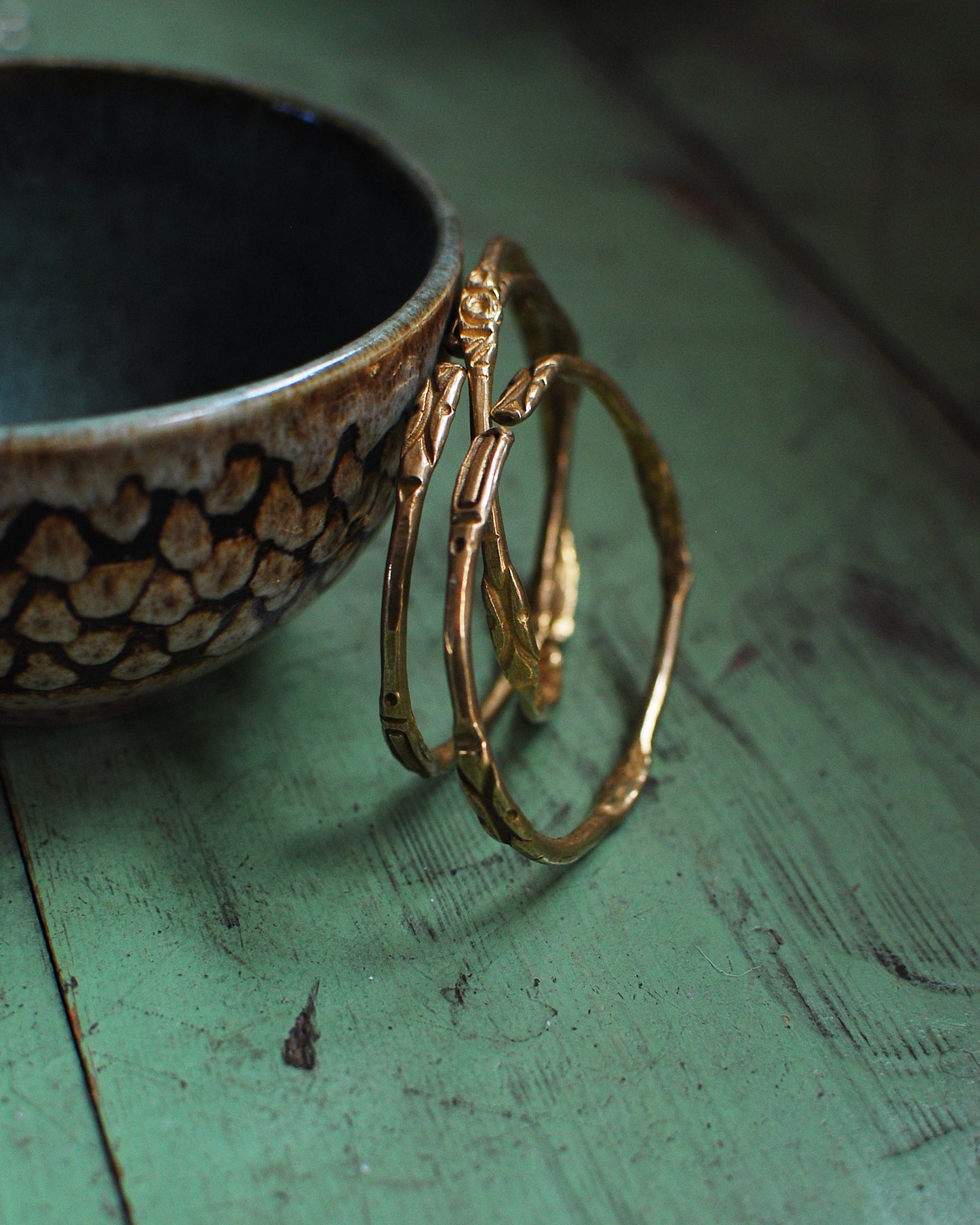 Solid Brass Adjustable ‘Menhir’ Bangle