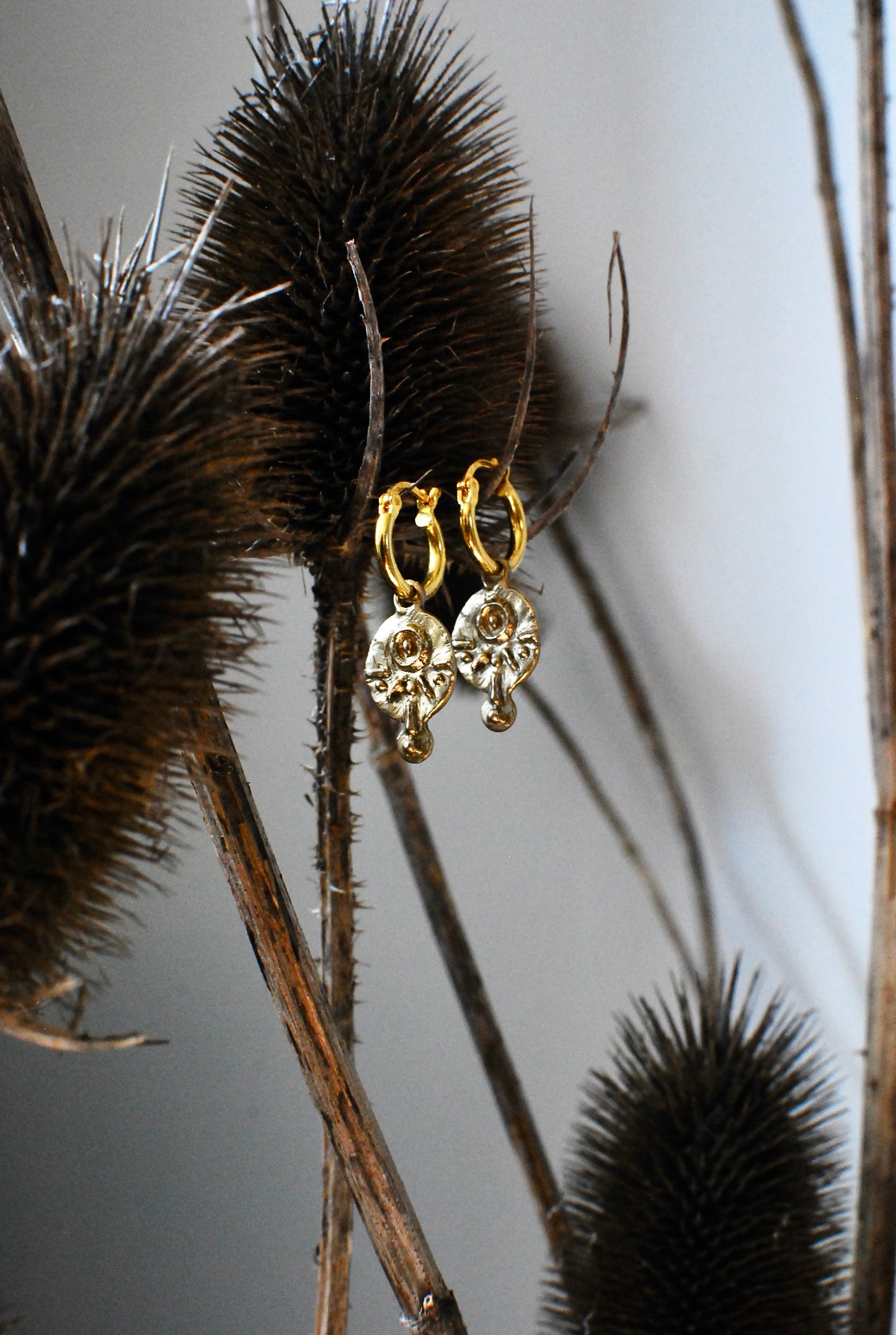 Solid Brass & Gold Morva Hoop Earrings