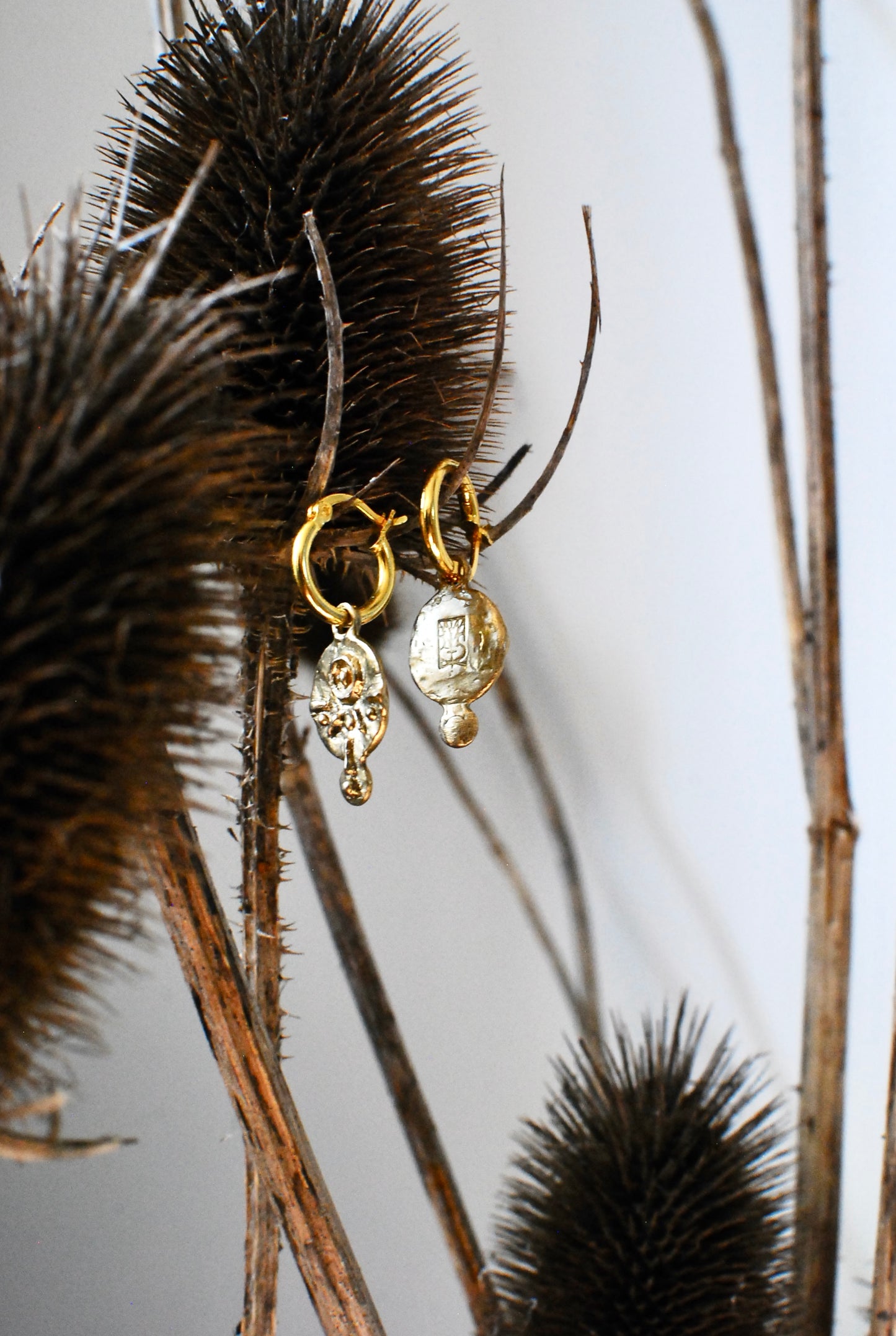 Solid Brass & Gold Morva Hoop Earrings