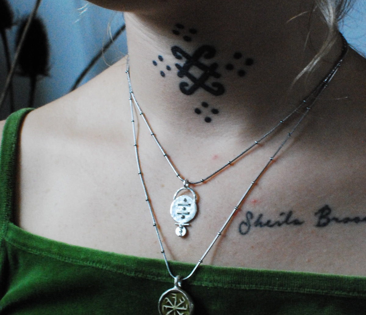 Solid Silver Mini ‘Eia’ Necklace On Stainless Steel Waterproof Chain